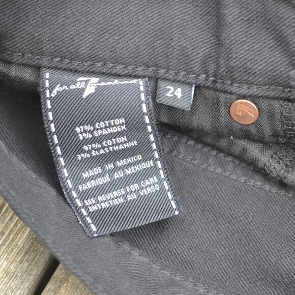 NWT 7 FOR ALL MANKIND | Black Josefina Jeans | Sz. 24 - Picture 6 of 7